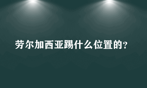 劳尔加西亚踢什么位置的？