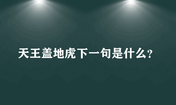 天王盖地虎下一句是什么？