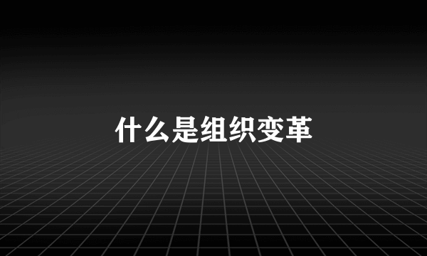 什么是组织变革