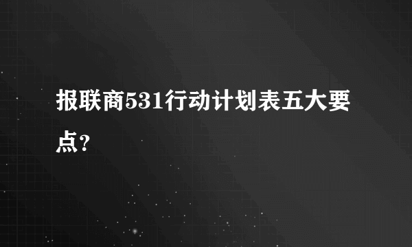 报联商531行动计划表五大要点？