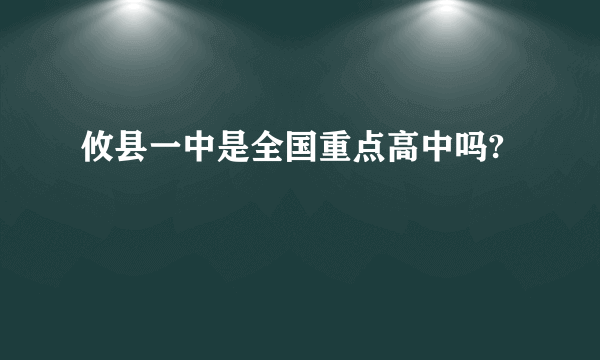 攸县一中是全国重点高中吗?