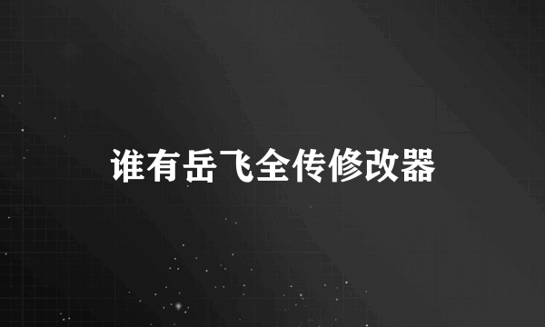 谁有岳飞全传修改器