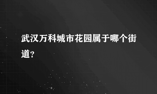 武汉万科城市花园属于哪个街道？