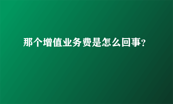 那个增值业务费是怎么回事？