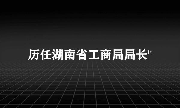 历任湖南省工商局局长