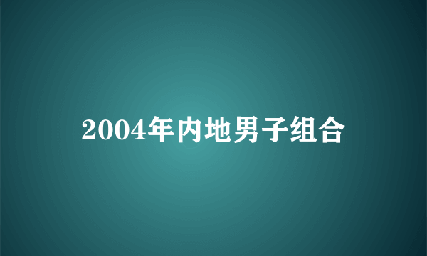 2004年内地男子组合