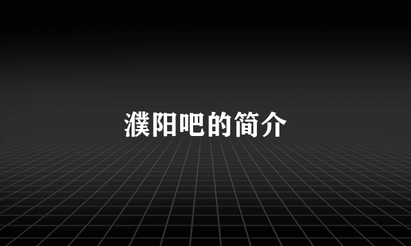 濮阳吧的简介