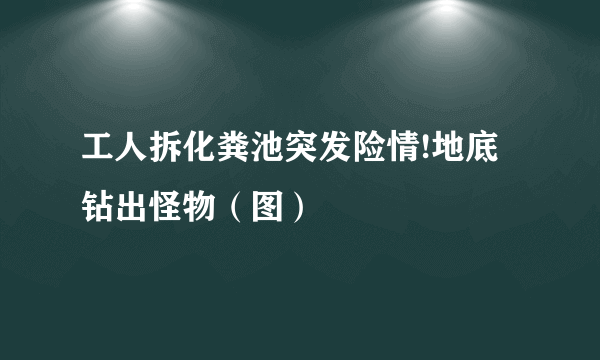 工人拆化粪池突发险情!地底钻出怪物（图）