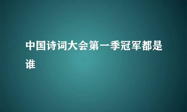 中国诗词大会第一季冠军都是谁