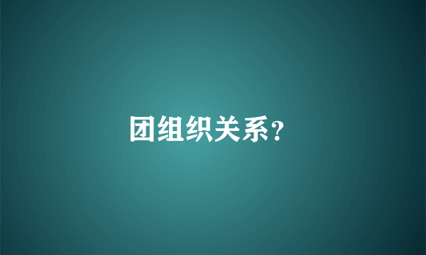 团组织关系？