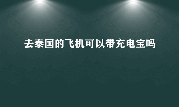 去泰国的飞机可以带充电宝吗