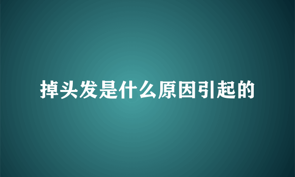 掉头发是什么原因引起的