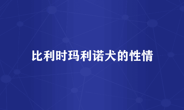 比利时玛利诺犬的性情