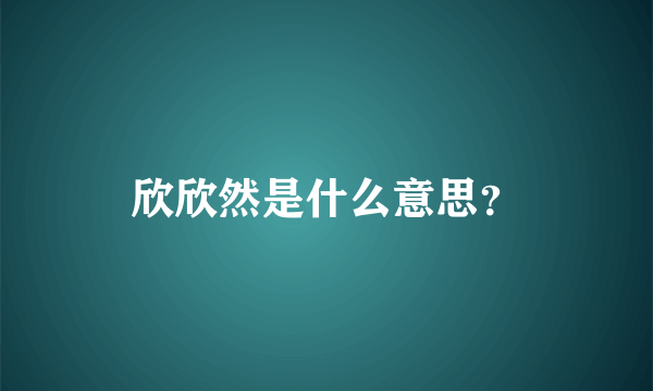 欣欣然是什么意思？