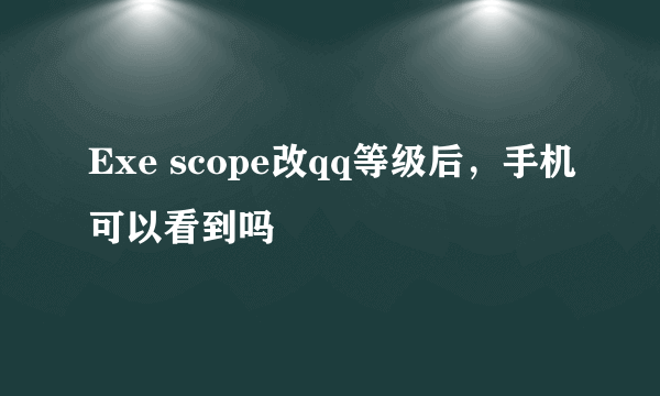 Exe scope改qq等级后，手机可以看到吗