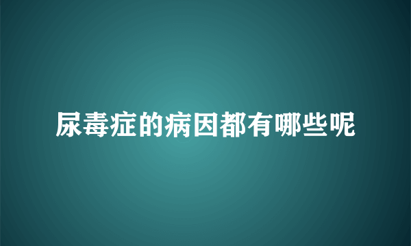 尿毒症的病因都有哪些呢