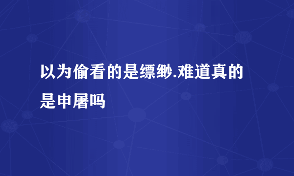 以为偷看的是缥缈.难道真的是申屠吗