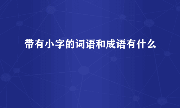 带有小字的词语和成语有什么