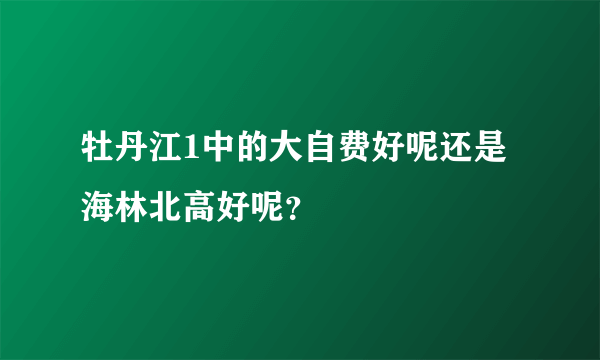 牡丹江1中的大自费好呢还是海林北高好呢？