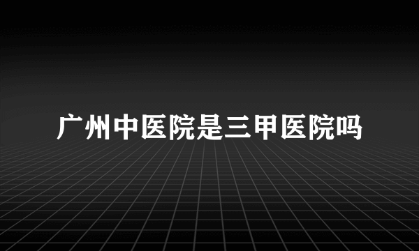 广州中医院是三甲医院吗