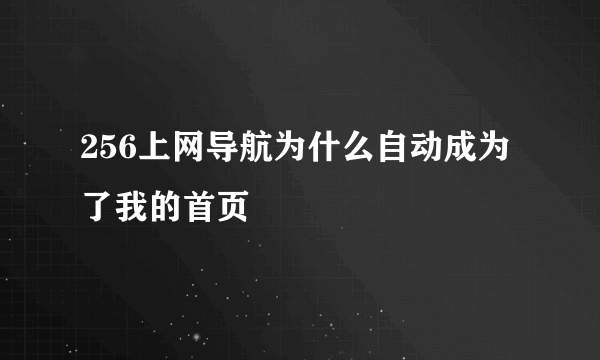 256上网导航为什么自动成为了我的首页