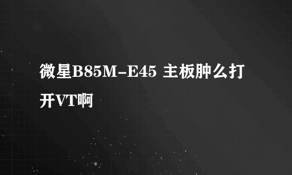 微星B85M-E45 主板肿么打开VT啊