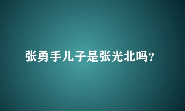 张勇手儿子是张光北吗？