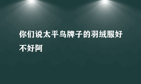 你们说太平鸟牌子的羽绒服好不好阿