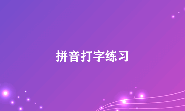 拼音打字练习