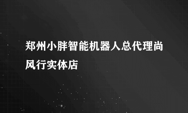 郑州小胖智能机器人总代理尚风行实体店