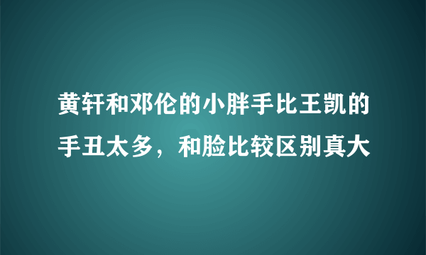 黄轩和邓伦的小胖手比王凯的手丑太多，和脸比较区别真大