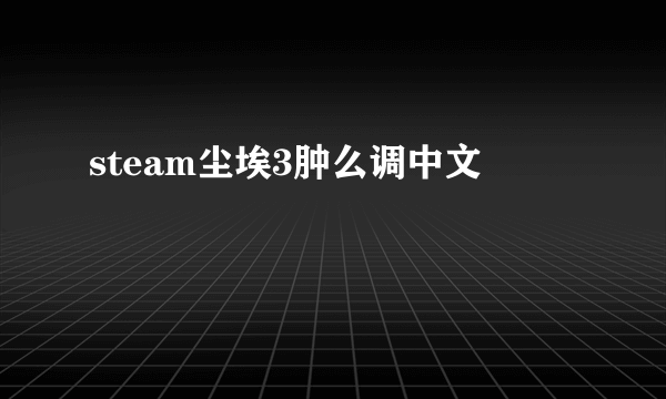 steam尘埃3肿么调中文