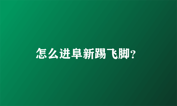 怎么进阜新踢飞脚？