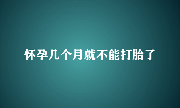 怀孕几个月就不能打胎了