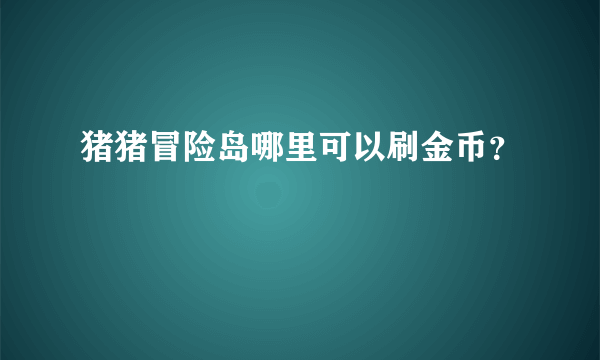 猪猪冒险岛哪里可以刷金币？