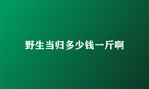 野生当归多少钱一斤啊