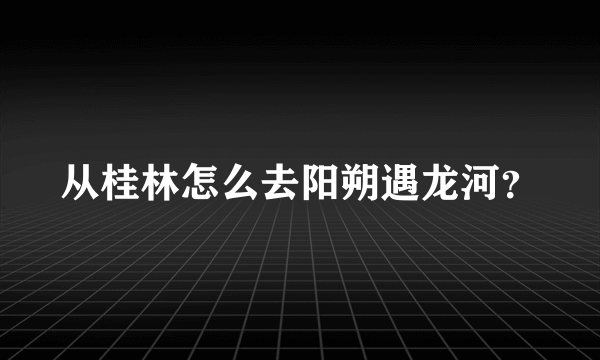 从桂林怎么去阳朔遇龙河？