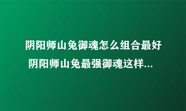 阴阳师山兔御魂怎么组合最好 阴阳师山兔最强御魂这样搭配值得推荐