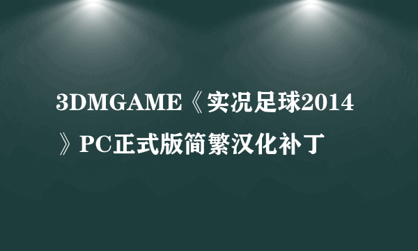 3DMGAME《实况足球2014》PC正式版简繁汉化补丁