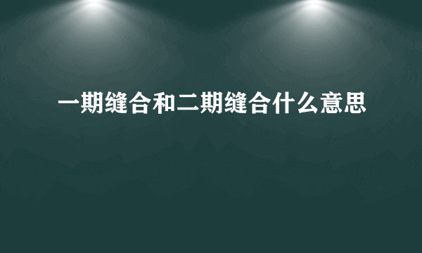 一期缝合和二期缝合什么意思