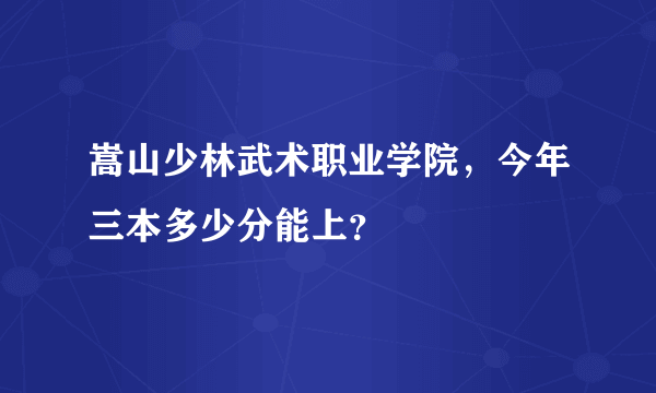 嵩山少林武术职业学院，今年三本多少分能上？