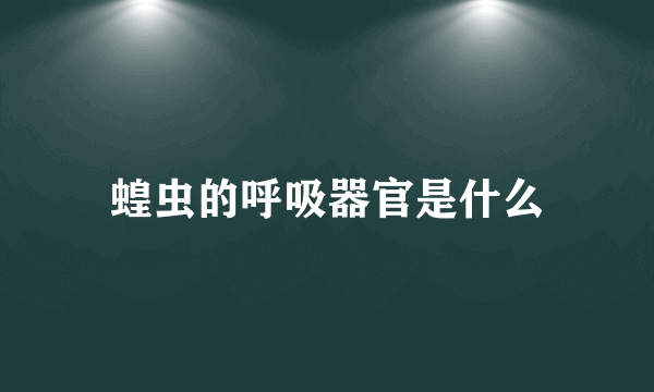 蝗虫的呼吸器官是什么