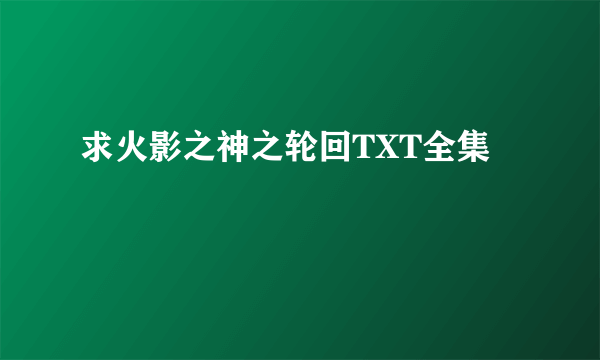 求火影之神之轮回TXT全集