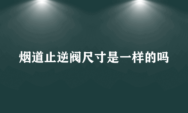 烟道止逆阀尺寸是一样的吗