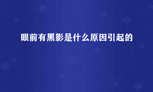 眼前有黑影是什么原因引起的