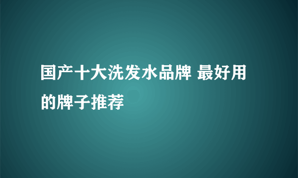 国产十大洗发水品牌 最好用的牌子推荐