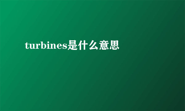 turbines是什么意思