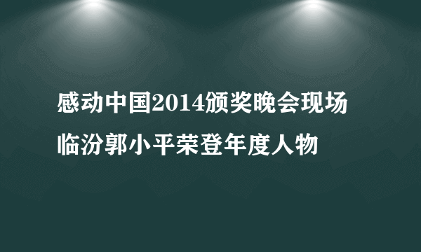 感动中国2014颁奖晚会现场 临汾郭小平荣登年度人物