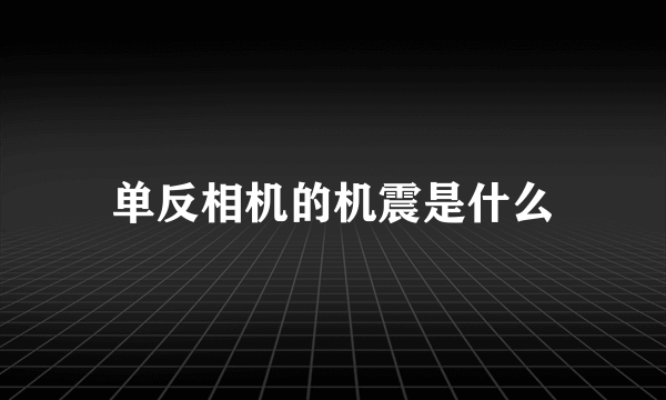 单反相机的机震是什么