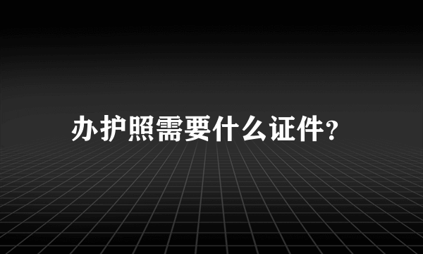 办护照需要什么证件？